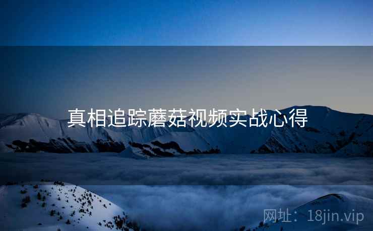 真相追踪蘑菇视频实战心得