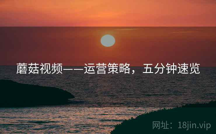 蘑菇视频——运营策略，五分钟速览